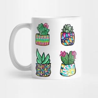 Colorful Cactus and Succulent Illustration Mug